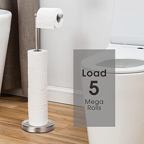 Držač toaletnog papira, otporna na hrđu i tešku nehrđajuću čelik, čvrst slobodno stojeći za 5 toaletnih papirnih