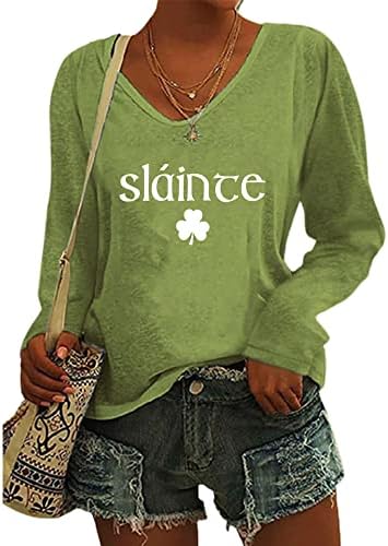 Fiogomis ženski Slainte Slainte St. Patrickov dugi rukavac Dukserska majica Sharock majice s dugim rukavima za žene