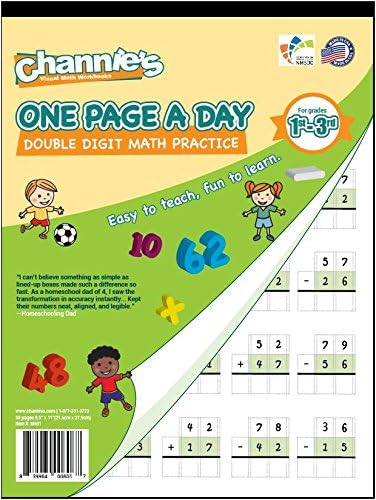 Channieova dvocifrena matematička radna sveska za jednu stranicu dnevno za učenike 1. razreda,