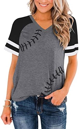 ETATNG ženske Raglan majice Bejzbol majica okrugli vrat tanka majica Patchwork print bluza