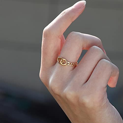 Happyyami trendy prstenovi roman prsten ručni nakit nakit nakit lančani prsten poklon ženski dodaci