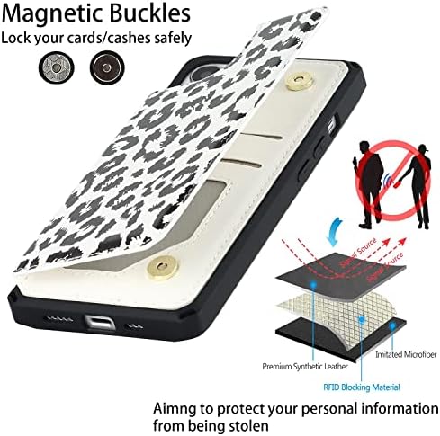 Cavor za iPhone 11 futrolu za telefon sa držačem kartice,novčanik sa držačima kreditne kartice za iPhone11, Leopard