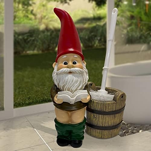 GNOME WC držač četkica za figurice, ukrasna vidljiva toaletna četkica, smiješna GNOME set wc četkica,