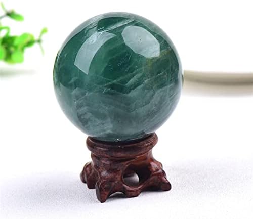 Wensuny 1pc Natural Green Fluorit Ball 200-500g polirani globus masaža lopta reiki ljekovita