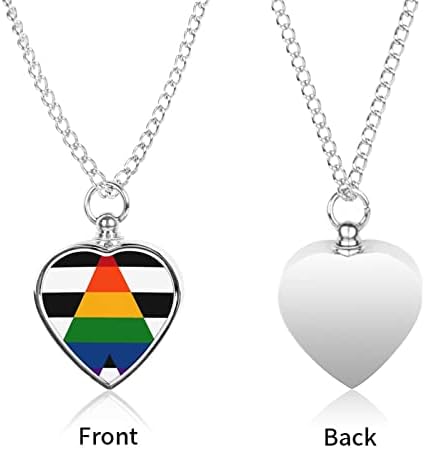 Crna bijela pruga Gay Pride Zastava pet urna ogrlica kremiranje srce privezak spomen uspomena