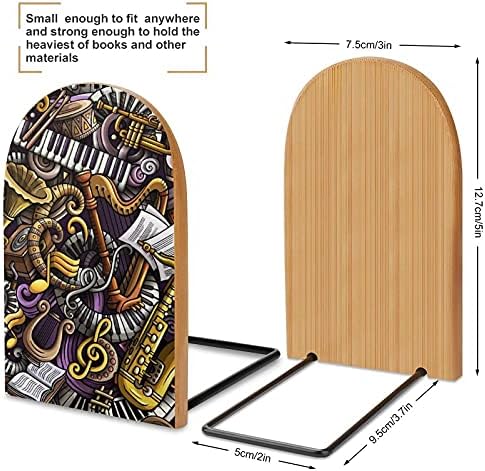 Doodles klasična muzika završava Knjige za police drveni držač za knjige za teške knjige razdjelnik moderni