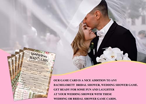 Bridal tuš Ime - vjenčanje zavezane kartice za vjenčanje za vjenčanje - rustikalno drvo cvjetno vjenčanja Favorit Dekor - Angažovanje / Bachelorette Party Games Oprema i aktivnosti - 30 kartica