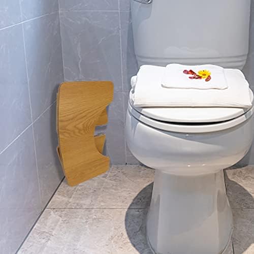 Stolica za poop, sklopiva potpisna stolica za kupatilo, drvena stolica za odrasle, prenosive i neklizajuće toaletne stolice za kupatilo, prirodnu boju