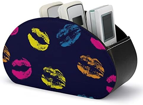 Neonski Lips Kisses kožni držač za daljinsko upravljanje sa 5 pretinaca Kancelarijska kutija za