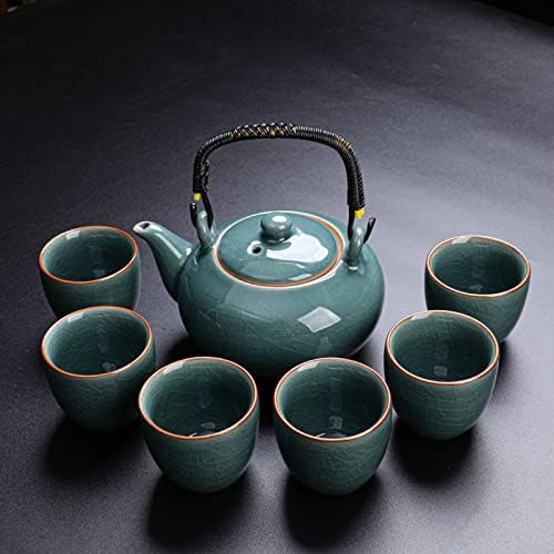 Keyduacu kineski set čaja, prijenosni set za prenosni čaj, ručno rađena gela keramički čaj, putni čaj set Kung Fu set, pogodan za dom, ured, poklon