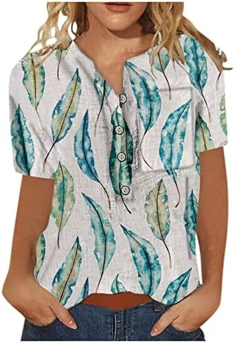 Bluze kratkih rukava za žene moda 2023 ljetni ženski posadni vrat cvjetni tiskani majica na vrhu
