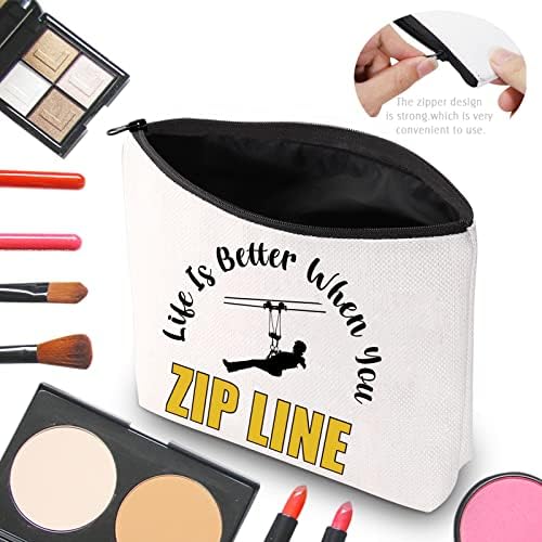 CMNIM Zipline Adventure Poklon za Zipline Lover Makeup Bag Life bolji je kada zip line