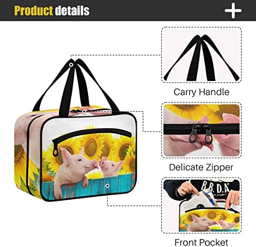 Vnemirn suncokretove svinje Travel Toaletska torba za žene Muškarci Viseća šminkerska torba Portable kozmetički