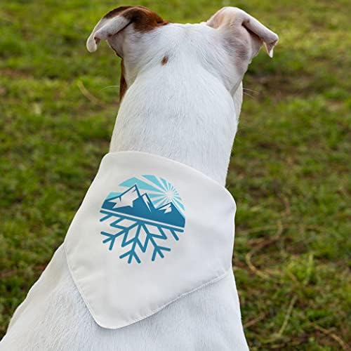 Snježne planine Pet Bandana ovratnik - Ogrlica od šal prirode - Grafički pas Bandana - XL