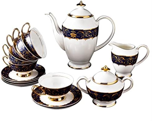YTYZC Europska 15pcs China Kina Design Tea Cheramic Porcelanski čaj za čaj i tanjur popodnevni čaj set sa