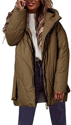 Dugi zimski kaput za ženske plus veličine casual čvrsti kaput dolje pamučni jakni kaputica džepa
