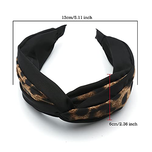 Dayline Leopard Print traka za glavu za žene, Knotted Hair Hoop Fashion Hair Band Accessories Cheetah Hairband