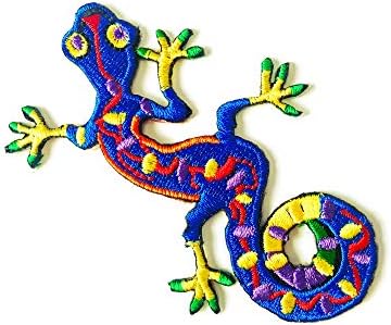 Th Salamander Gecko Lizard Blue logo Vezeni šivanje željeza na zakrpu za ruksake Jeans odjeća itd.