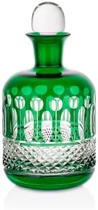 7-komad ručno izrađen kristalni set za piće: 1 zeleni dekanter viskija i 6 1.5-oz. Naočare, različite boje: