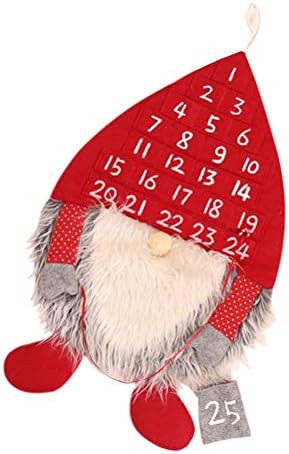 ABOOFAN 2 kom Božić švedski Gnome dizajn Advent Kalendar visi Božić crveni šešir švedski Santa odbrojavanje kalendar za Božić dekoracije Halloween ukras Prop