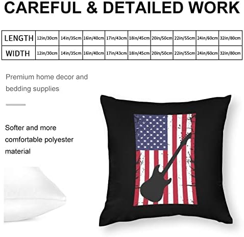 Guitar američka zastava kvadratni jastuk s kafićima poliestera navlake za jastuke bacaju navlake