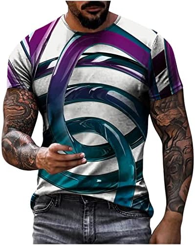 Meoilce Plus Size majica za muškarce 3d Digitalna štampa dnevna Tee ljetna Ležerna kratka rukava