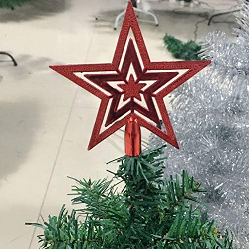 Abaodam 3 kom božićno drvce pentagram privjesak petokraki plastični star topper privjesak zvijezda za kućni partijski festival