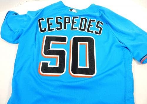Miami Marlins Ricardo CESPEDES # 50 Igra Polovni Blue Jersey 44 DP22279 - Igra Polovni MLB dresovi