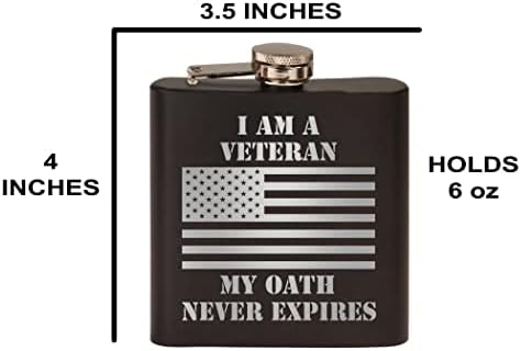 SAD američka zastava Veteran zakletva od nehrđajućeg čelika Hip tikvica Premium mat crna čini
