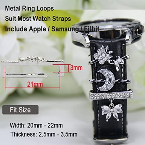 Sunreek Watch Band Charms - Dekorativni prstenovi Kompatibilni sa Applea sačarinim silikonskim kožnim