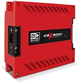 1-Ch.Vehicle Audio bas pojačalo - 3000WRMS Mono bas amp W / podzvučni filter i niski prolazni filter stabilan na 1 ohm, LED indikatori, Specijalizacija zvuka, Crvena - Banda Icex3000.1red