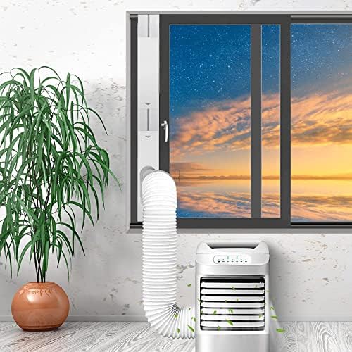 LEZIFU prijenosni prozorski komplet klima uređaja sa crijevom, Podesiva Zaptivka prozora sa crijevom dužine 5,9 inča prečnika 59 za vertikalni / horizontalni prozorski komplet