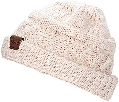 Rosoz 2 paketa rep kapica za žene, zimska topla kapa rep meka rastezljiva kabel pletena neuredna visoka punđa