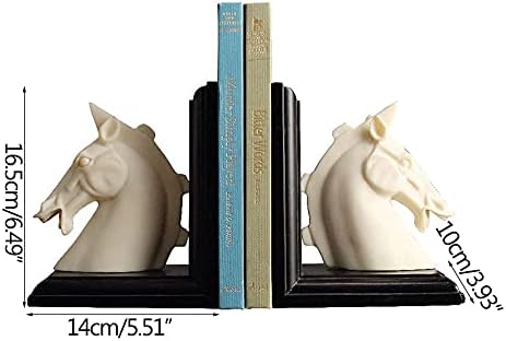 ZLBYB Creative Horse Head Bookends figurice za uređenje doma police za knjige stalak za knjige antikne