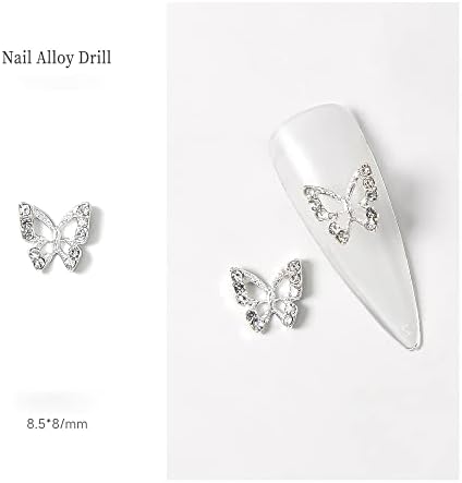 10kom Hollow Butterfly Rhinestones Legura dijamant Shinny nokti dekoracije 3d Luksuzni dijelovi