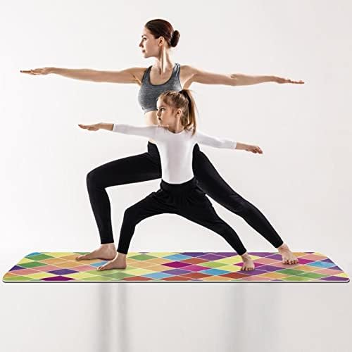 Geometrijski Sažetak Argyle Colorful Extra Thick Yoga Mat - Eco Friendly Non - slip Vježba & fitnes Mat Vježba