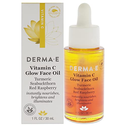 Derma-e vitamin C ulje za lice - nafta lica odmah hrani, osvetljava i osvetljava blistavu sjaju