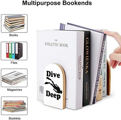 Zaronite duboko štampani kraj knjige drveni držači za knjige 1 par za police teški stalak za knjige