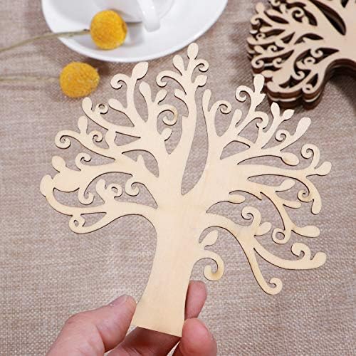 WINOMO Blank drveni oblici drveta porodično stablo drveni Craft Tree ukrasi za DIY zanate - 10kom
