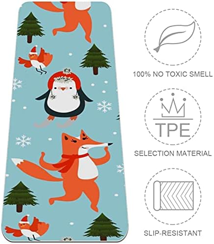 Siebzeh Božić životinje Premium debeli Yoga Mat Eco Friendly gumene zdravlje & amp; fitnes non Slip Mat za sve vrste vježbe joge i pilatesa