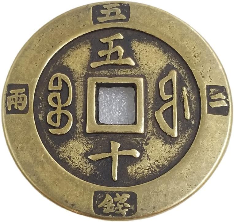 AVCITY antički zadebljani Xianfeng teški privjesak od mesinga od mesinga s pet novčića promjera oko
