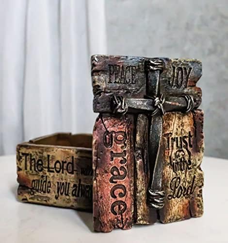 EBROS poklon rustikalni zapadni hrišćanin Sveto Bibliju Riječi ohrabrenja Prijateljstvo Vjera nada Love Grace Trinket Box Decorativni skladišni zaklanjanje organizatora inspirativnog akcenta