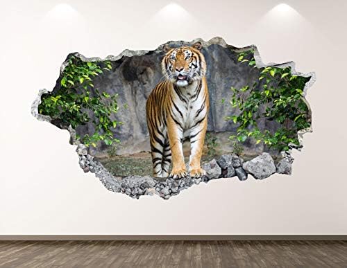 West Mountain Tiger Safari Zidna naljepnica Umjetnički dekor 3D Smašeni naljepnica za životinje Poster