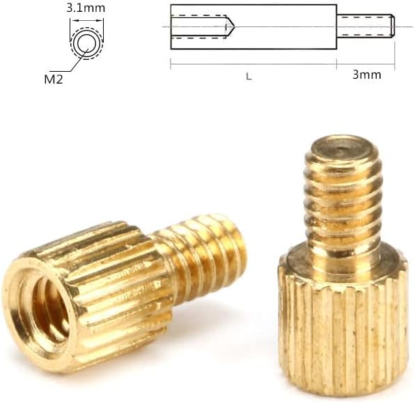 M2 Brass okrugli Knurl muški ženski sastanci Stub na navojnom navoju PCB matične ploče špetholski vijak vijak NUTM2 * L + 3MM -