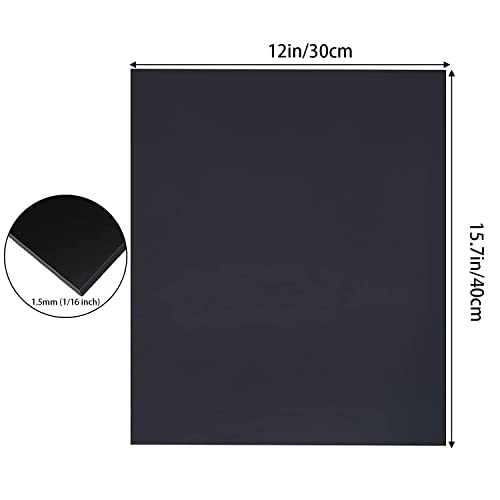Darenyi 6 kom plastični listovi 1/16 inčni debeli crni aps ploče fleksibilni od ploča od pleksiglasa