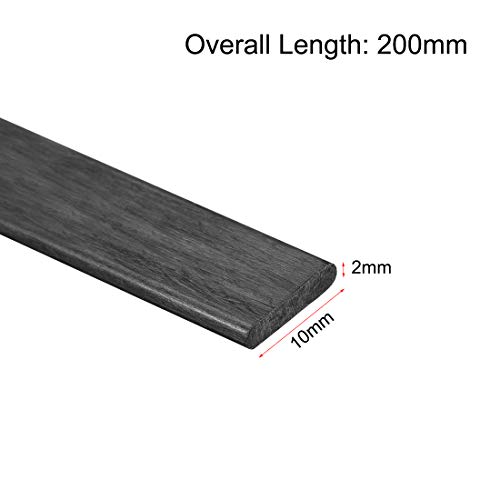 Uxcell trake od karbonskih vlakana 2x10mm 200mm dužine Pultrudiranih traka od karbonskih vlakana