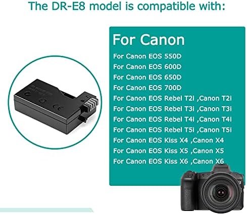 USB Type-C kabel + DR-E8 LP-E8 baterija + PD adapter za Canon EOS T2I T3I T4i T5i 550D 600D 650D 700D KISS X4