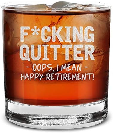 shop4ever® Quitter ups, mislim Sretna penzija! Ugravirana Čaša Za Viski