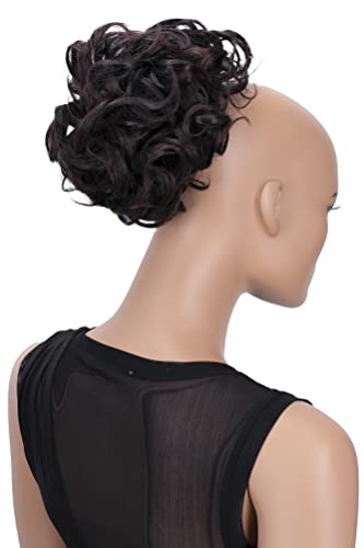 CAISHA od PRETTYSHOP punđa za kosu rep Topknot Hepburn-Bun Scrunchie Updo tamno smeđa mješavina HK110