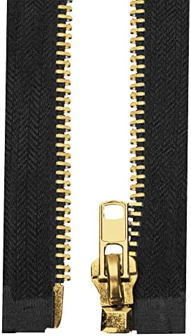 Mandala Crafts Crni 25 inčni patentni zatvarač - 10 Zlatni metalni patentni zatvarač za šivanje